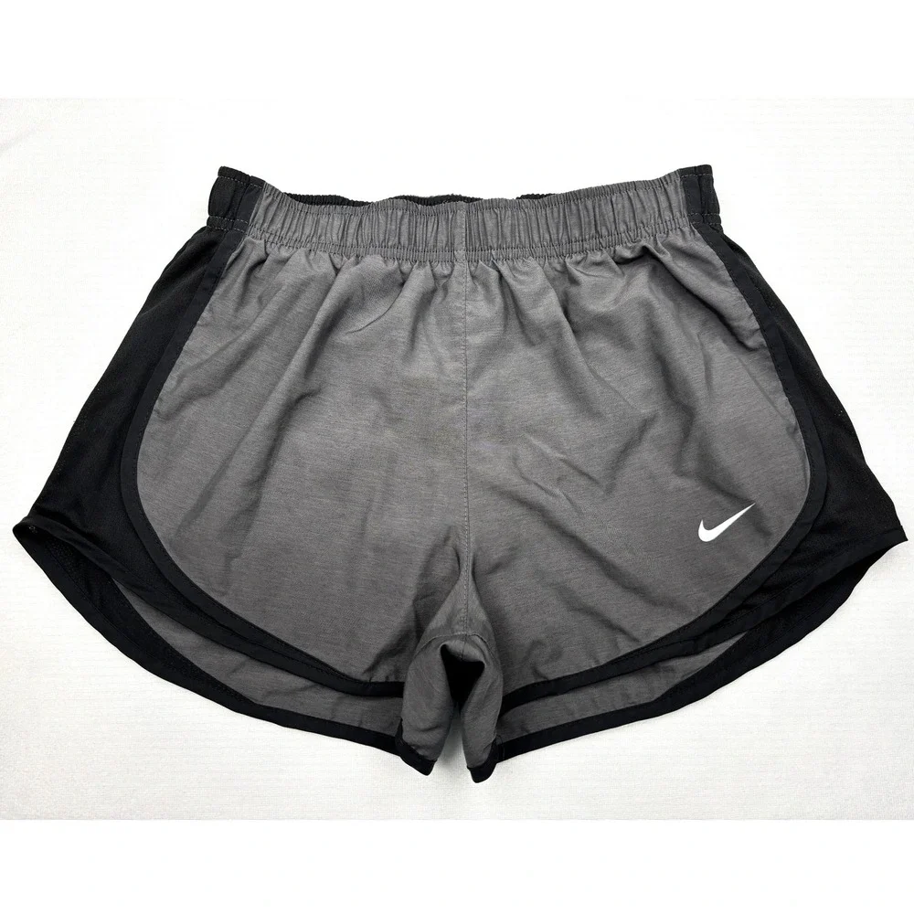 Nike Dri-FIT Tempo Running Shorts Womens Small Gray Black Mesh Athletic CU8890